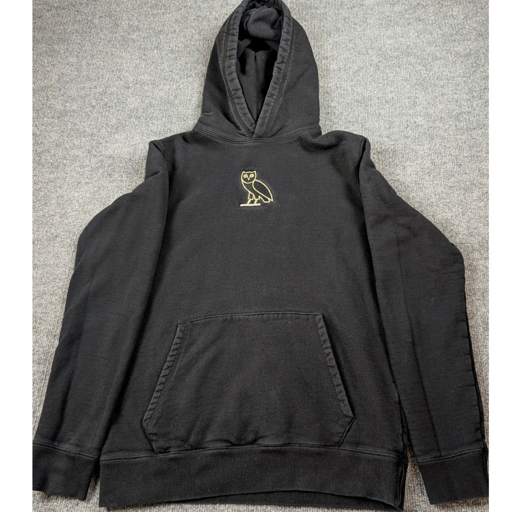 OVO October's Very Own Black Gold Owl Logo Hoodie Mens Medium Drake